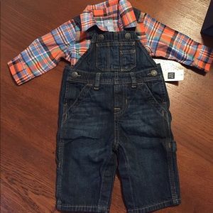 Shirt and overalls 3-6 months