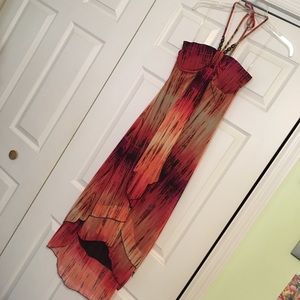 Ruby Rox Sunset Colored Halter High Low Dress