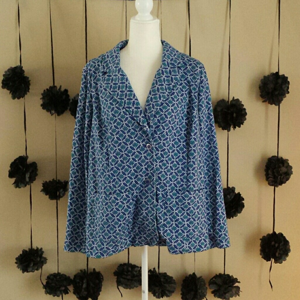 NWOT Isaac Mizrahi Live! 1X Blue Blazer