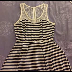 B&W Stripe/lace dress