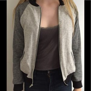 Super thin gray bomber sweatshirt