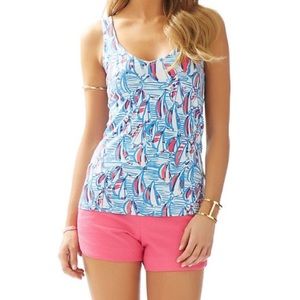 {Lilly Pulitzer} "Red Right Return" Sailboat Tank