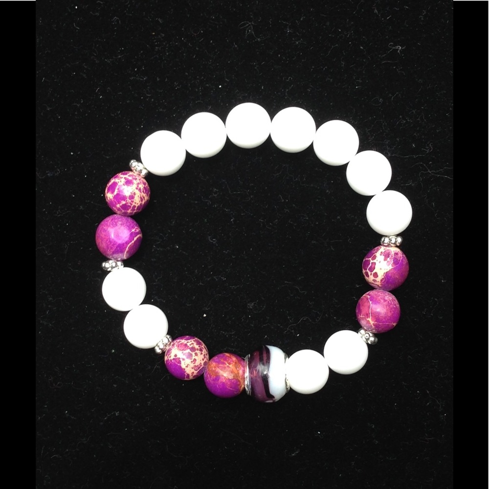 SOLD Impression Jasper and Alabaster Bracelet - Picture 6 of 8
