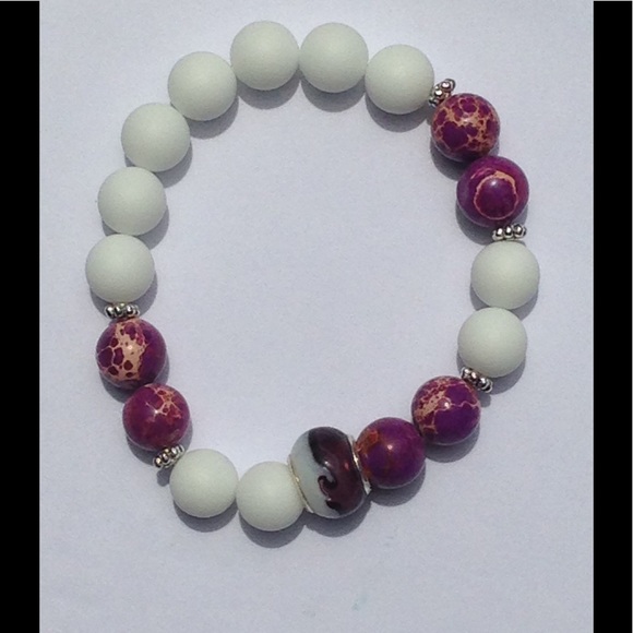 SOLD Impression Jasper and Alabaster Bracelet - Picture 3 of 8