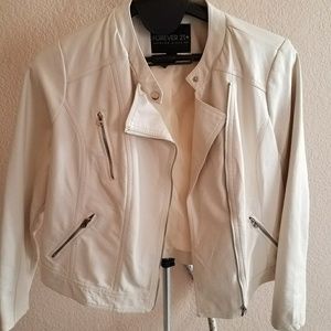 Cream moto jacket