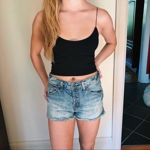 FREE PEOPLE Cut Off Denim Shorts