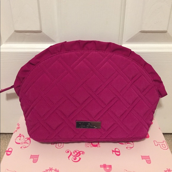 Vera Bradley Handbags - Vera Bradley Magenta Large Ruffle Cosmetic