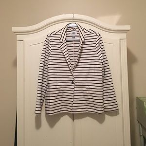 Navy and White Striped Blazer