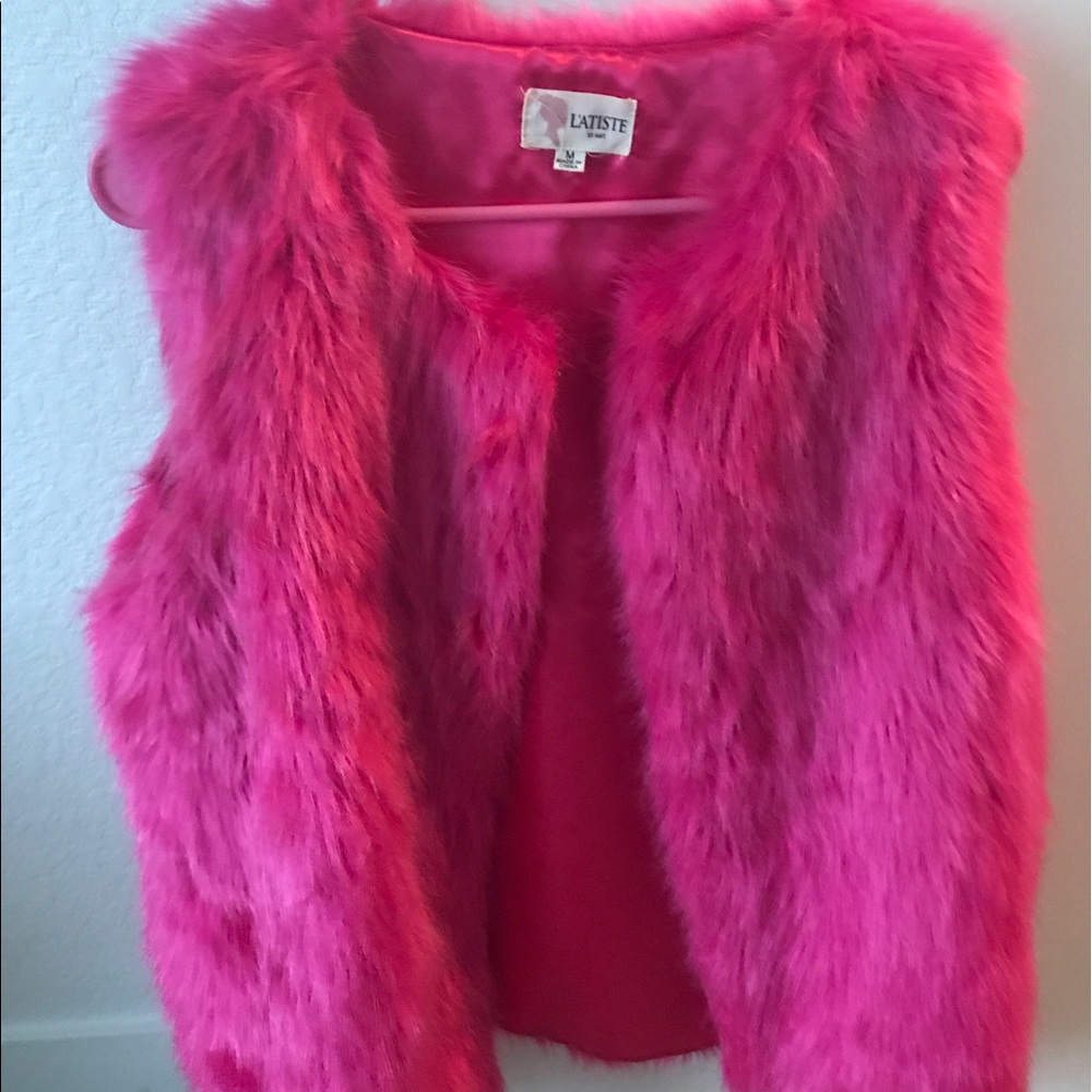 Hot Pink Fuzzy Vest