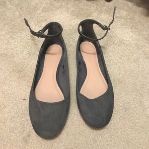 New Grey ankle strap flats