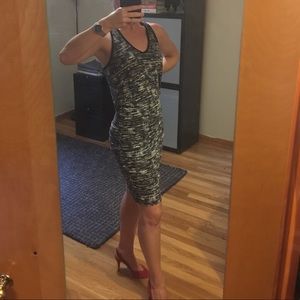 Athleta Small racerback tee ruched dress b/w