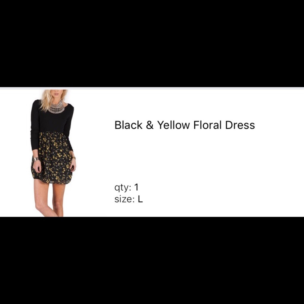Black and yellow flower dress