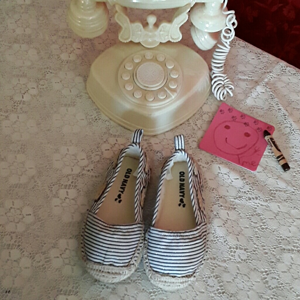 NEW  Blue & White Sparkle Espedrilles Sz #6