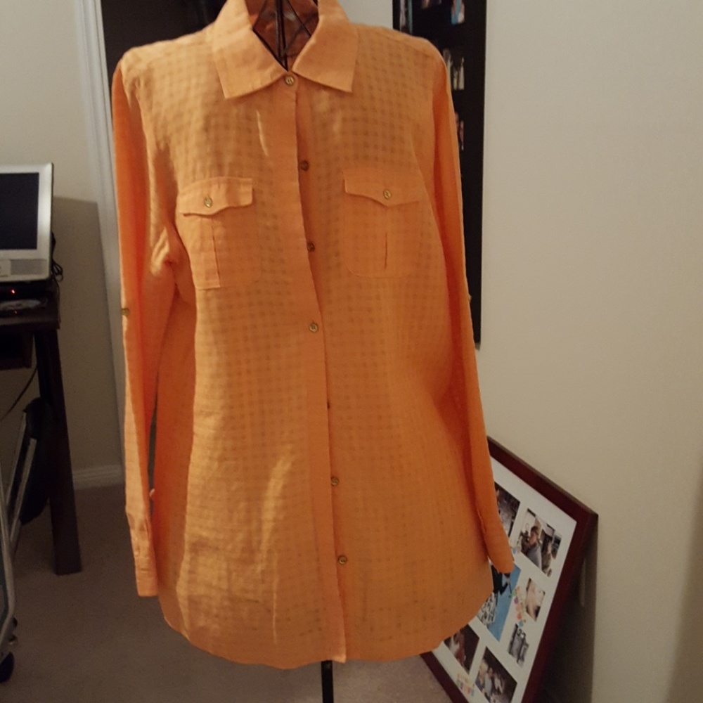 Orange on Orange patterned shirt