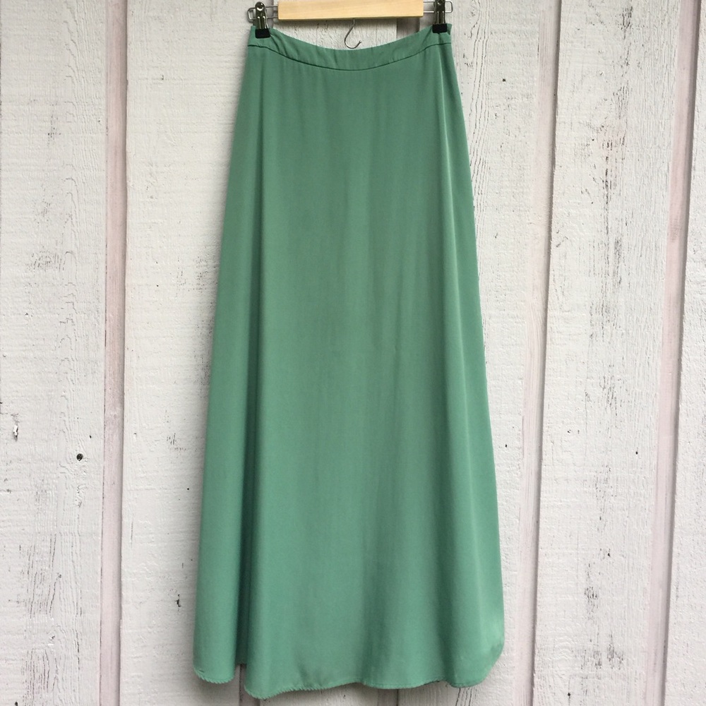 Forever 21 Sage A-line Maxi Midi Skirt