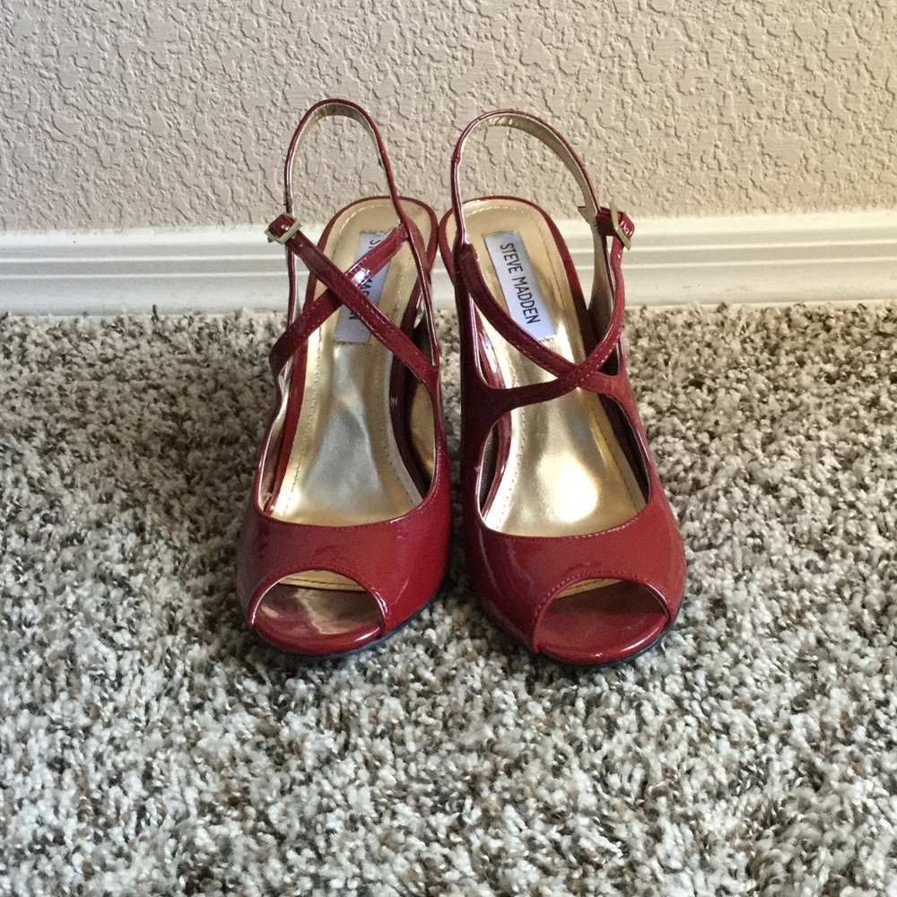 Red, strappy heels
