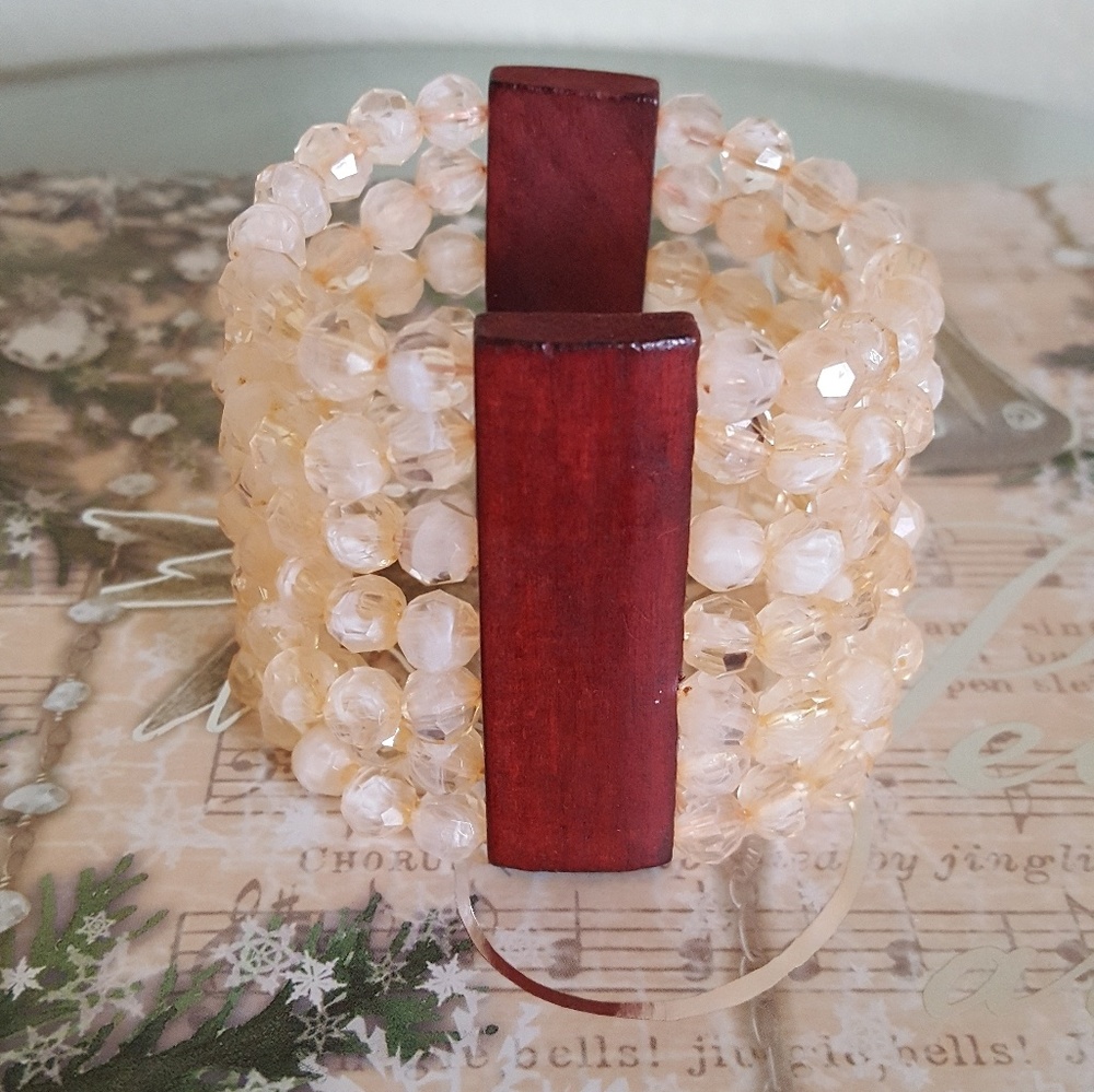 Beaded Wood Bracelet