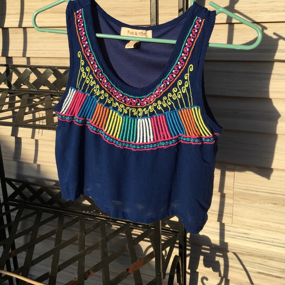 cute navy blue crop top