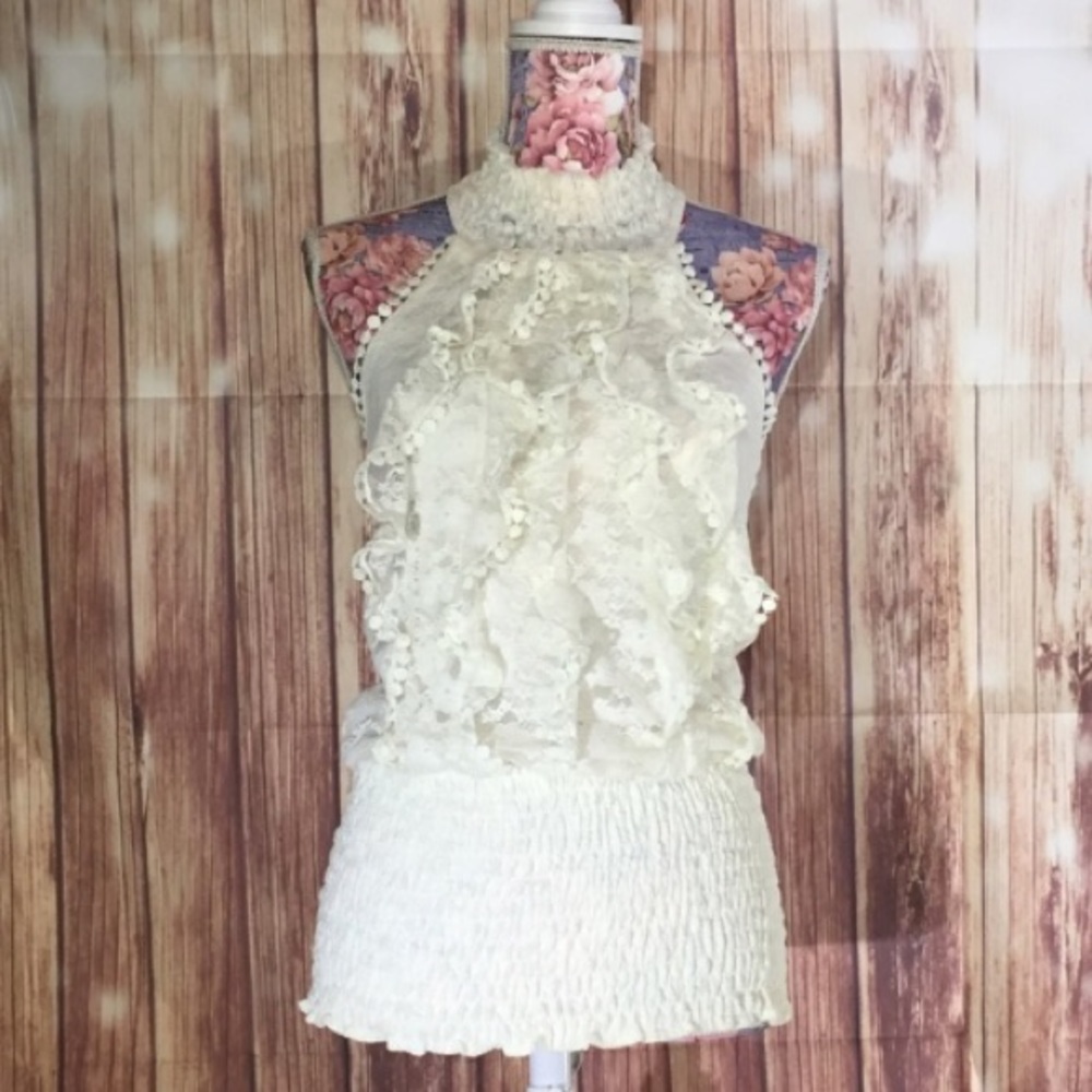Lacy Halter Top Blouse Size Medium.