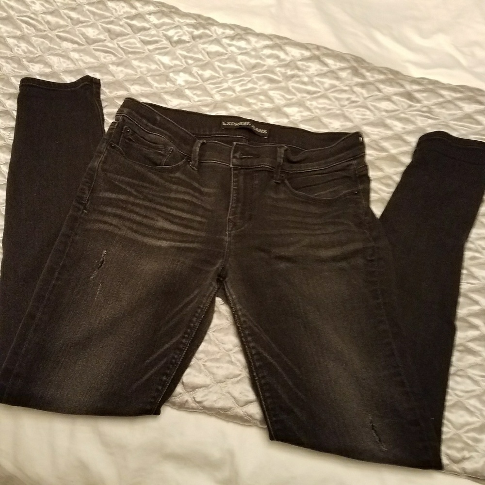 Express jeans skinny mid rise legging in black
