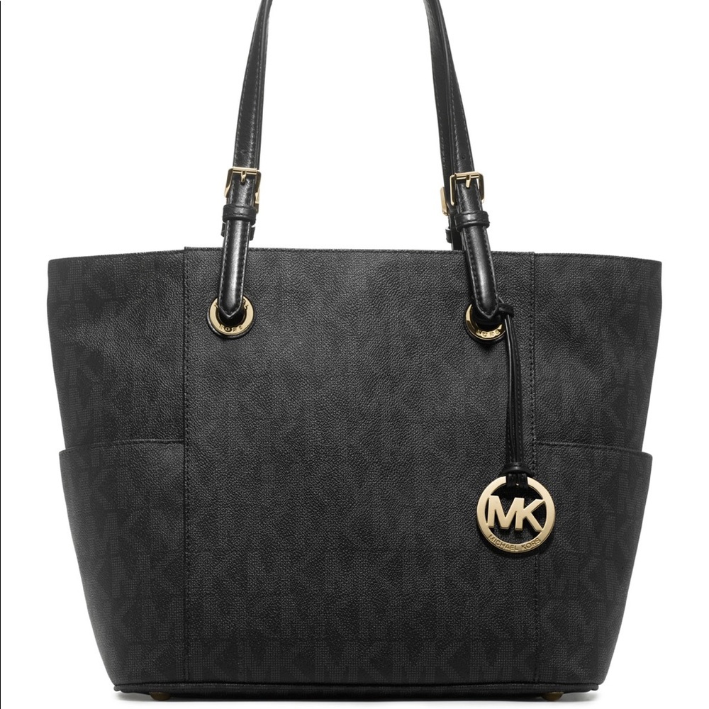 Michael Kors black signature logo tote purse✨