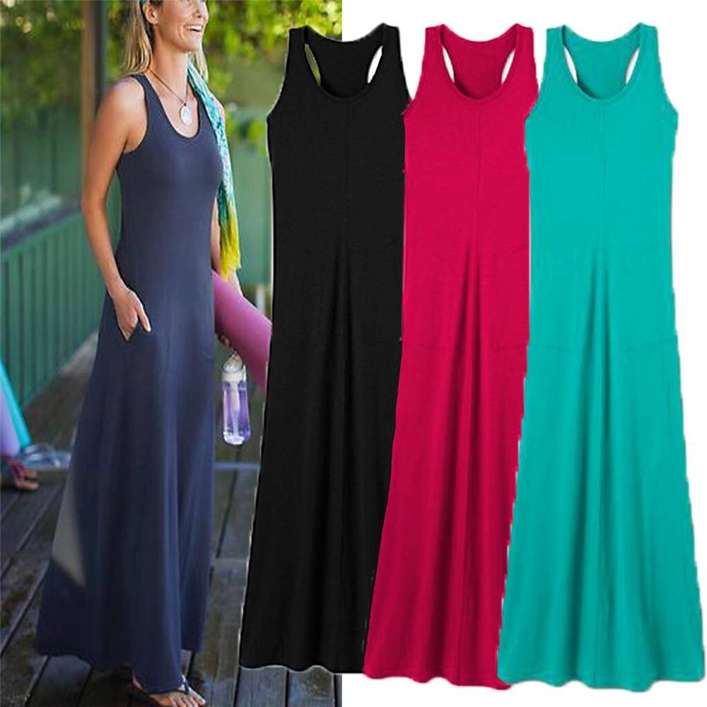 Athleta black racerback maxi dress modal xsmall