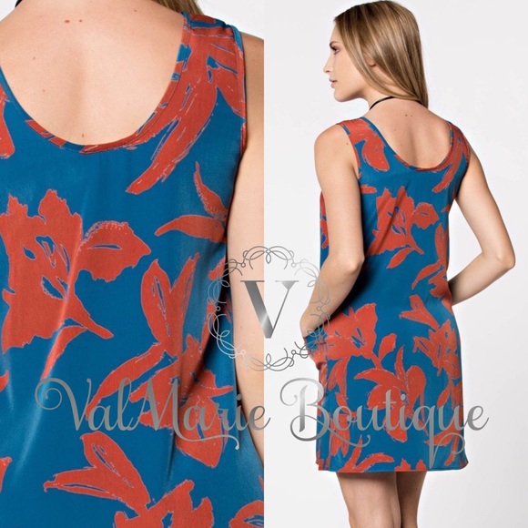 Teal Rust Dress - Picture 2 of 3