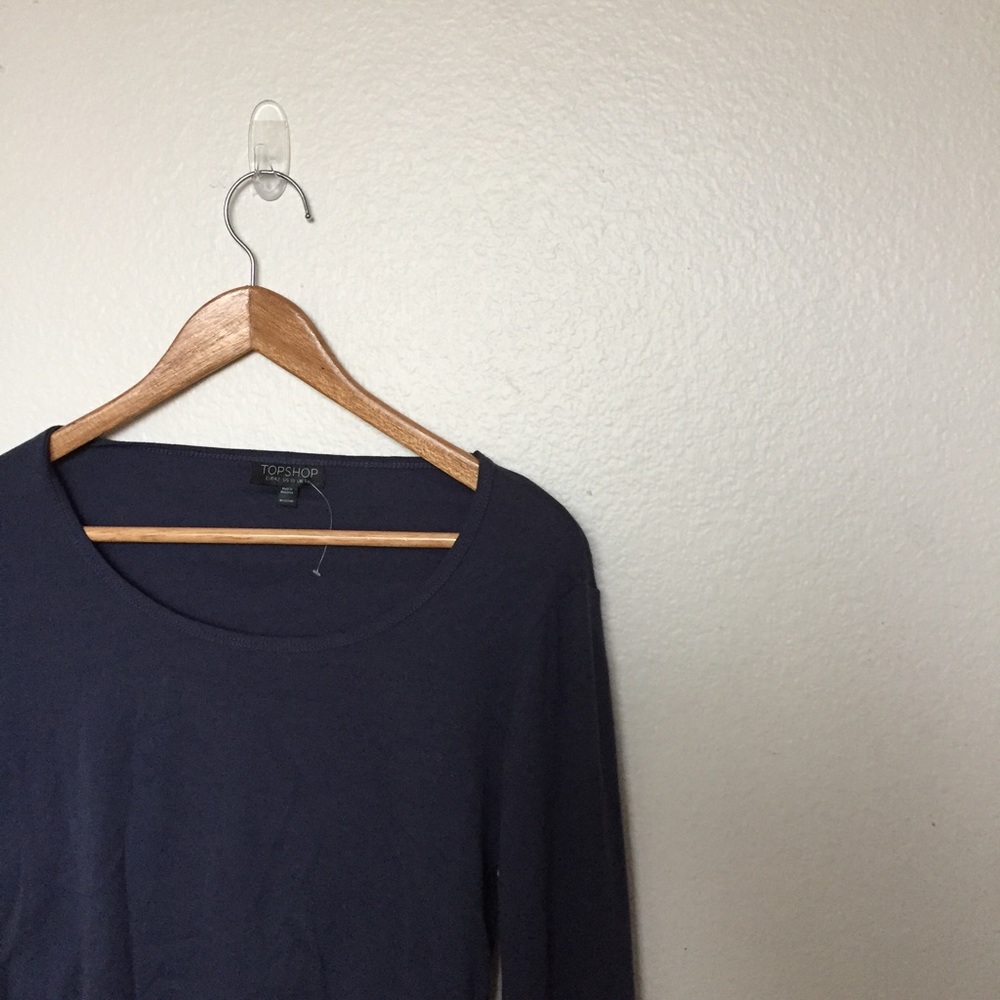 SOLD//Topshop long sleeve blue crop top