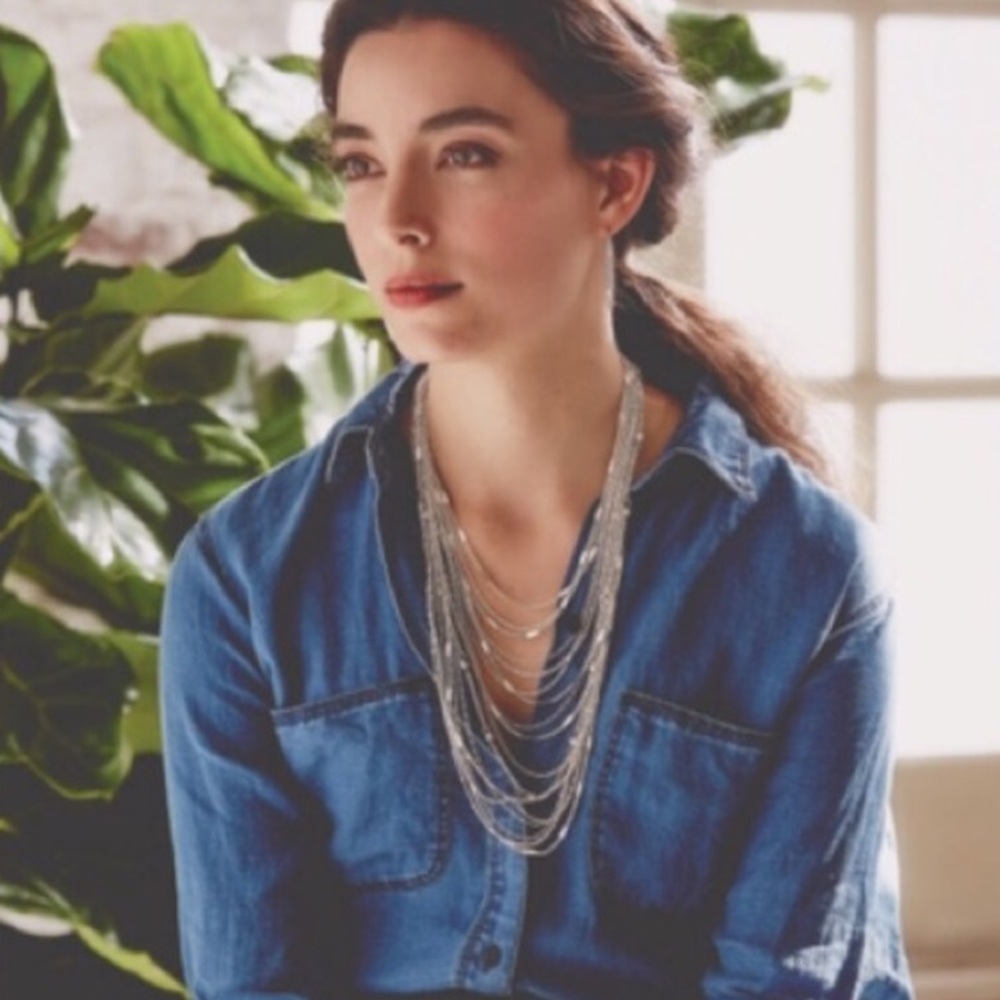 Sample Sale. Multi-Strand Chain Bib Necklace