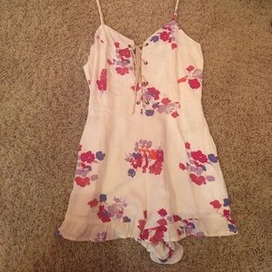 Mink Pink floral tie up romper