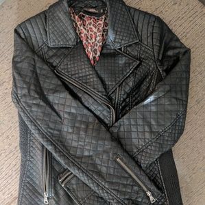 Quilted Faux Leather Jacket