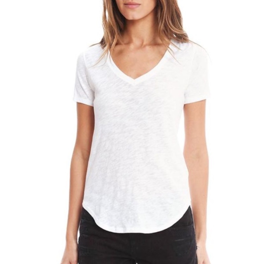 ATM WHITE V NECK TEE