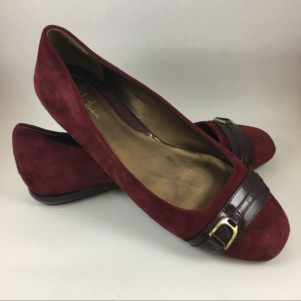 Cole Haan Nike Air Women 8.5B Red Buckle Flats