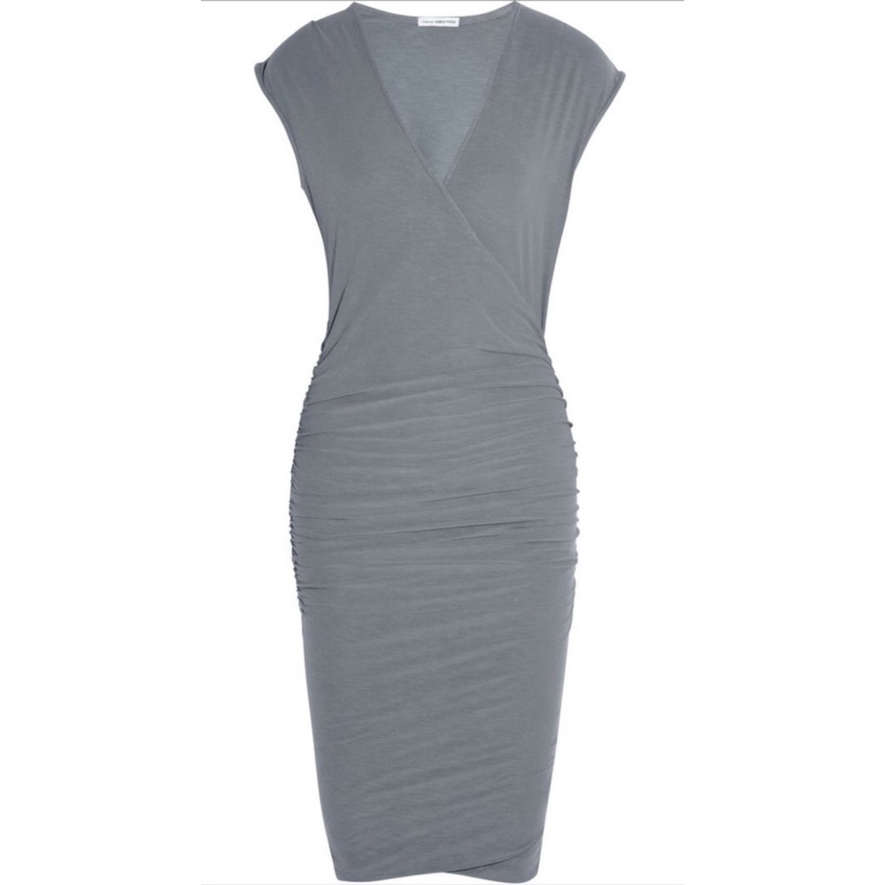 James Perse wrap effect stretch cotton dress