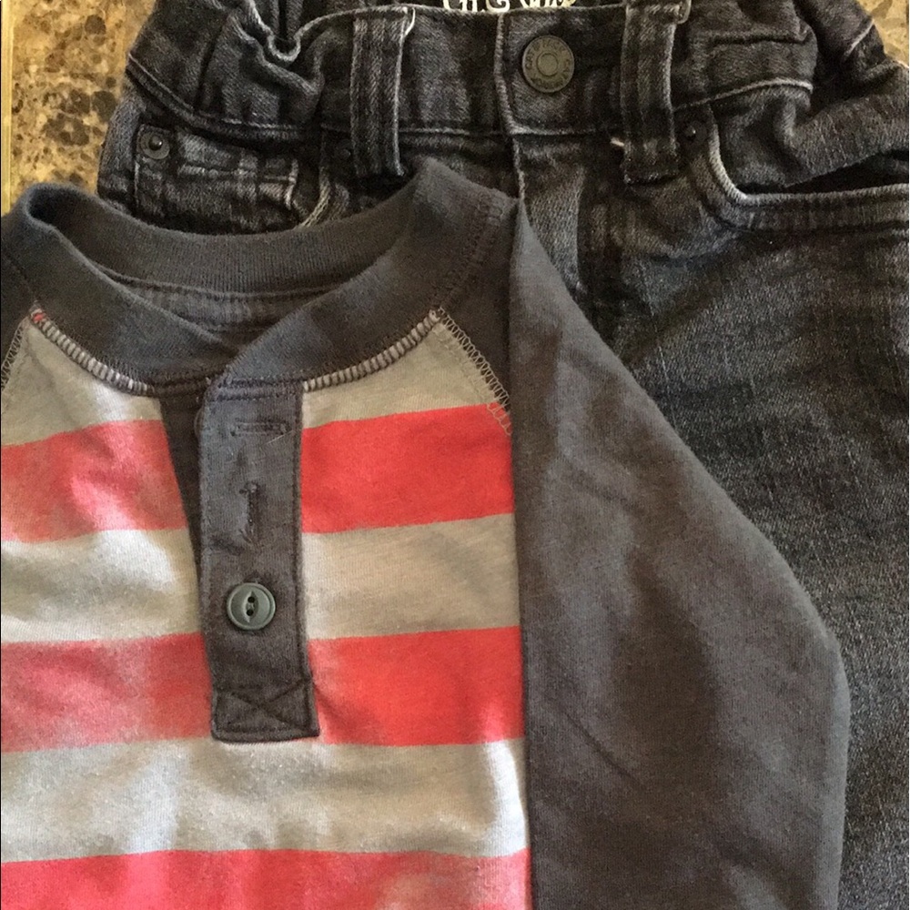Long sleeve shirt and jeans