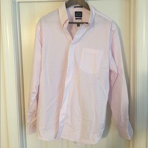 Pink and white checkered eagle dress shirt