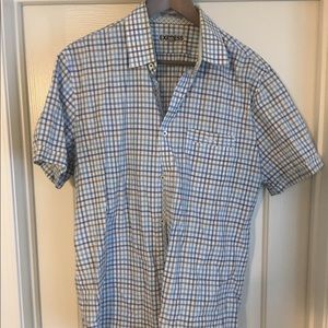 Express short sleeve gingham shirt