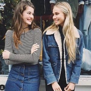 SOLD - Brandy Melville Anri Denim Fur Coat