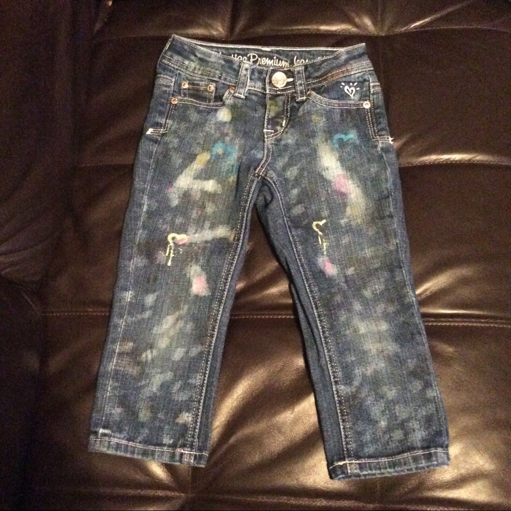 Justice Premium Jeans Cropped w Painted Design 6R
