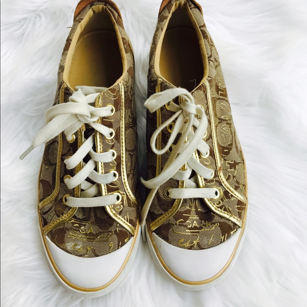 Coach "Barrett" Metallic Gold Sneaker