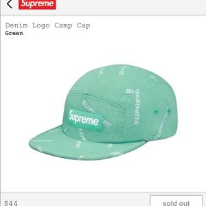 Supreme Denim Logo Camp Cap Hat