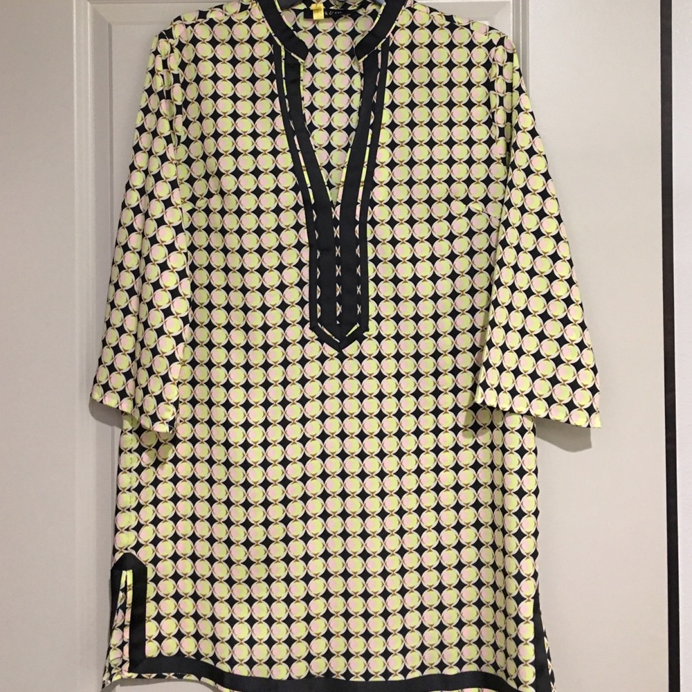 Pink, lime green and black tunic