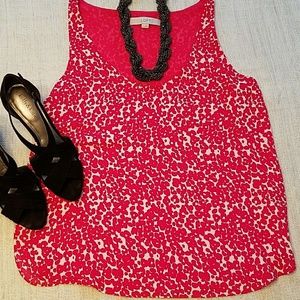 2 FOR $9🌼LOFT Bright Pink Leopard Tank