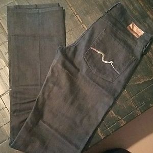 Straight leg dark wash jeans