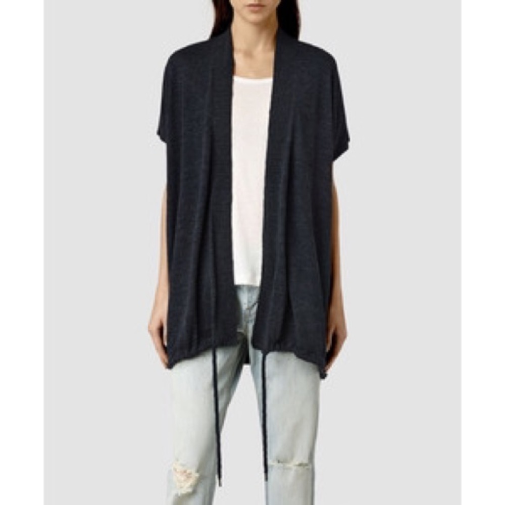AllSaints Morar Gilet Navy Top