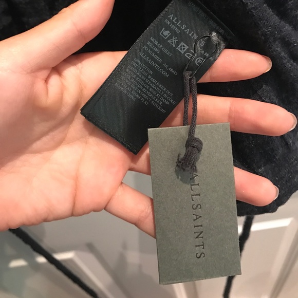 AllSaints Morar Gilet Navy Top - Picture 6 of 6