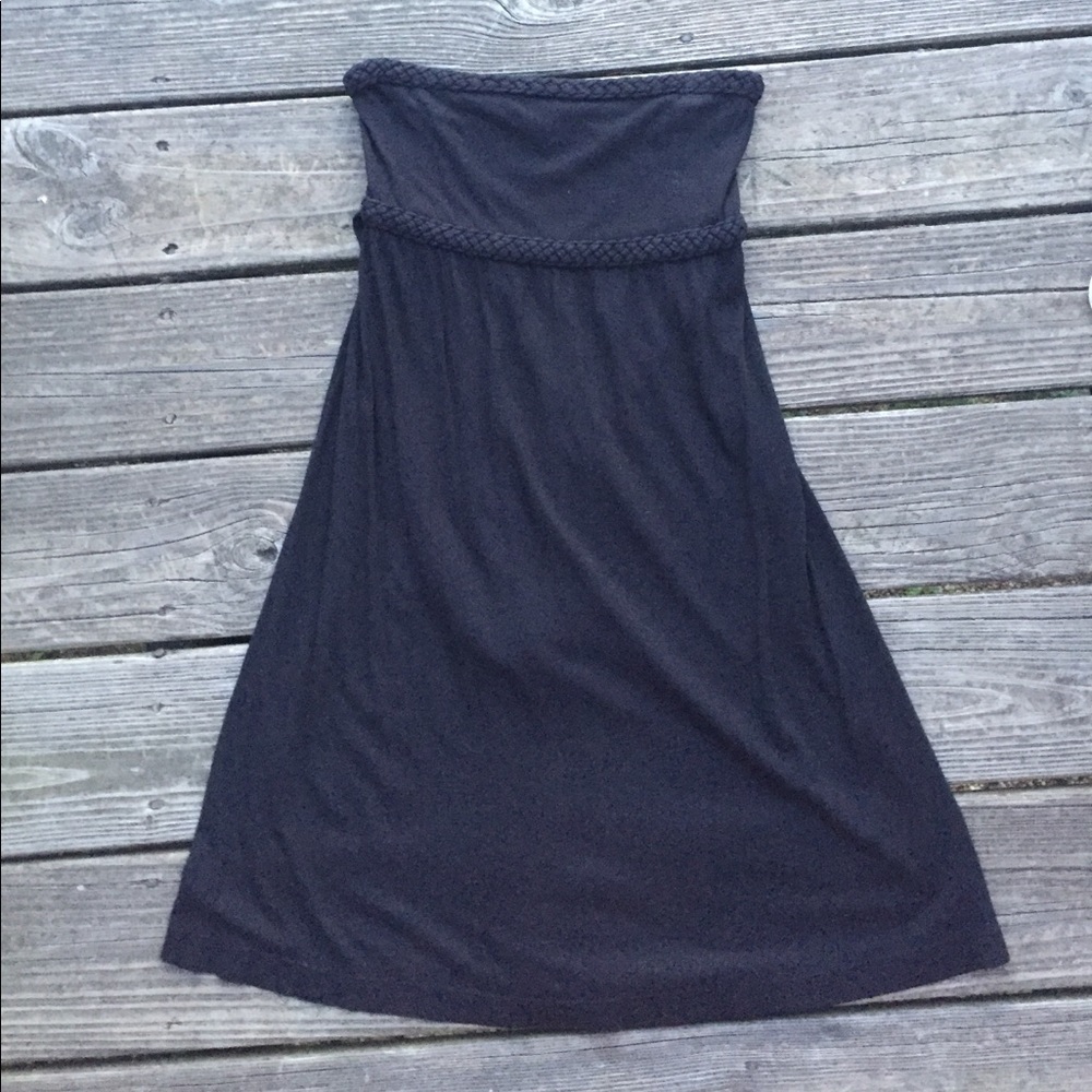 Strapless black comfy dress