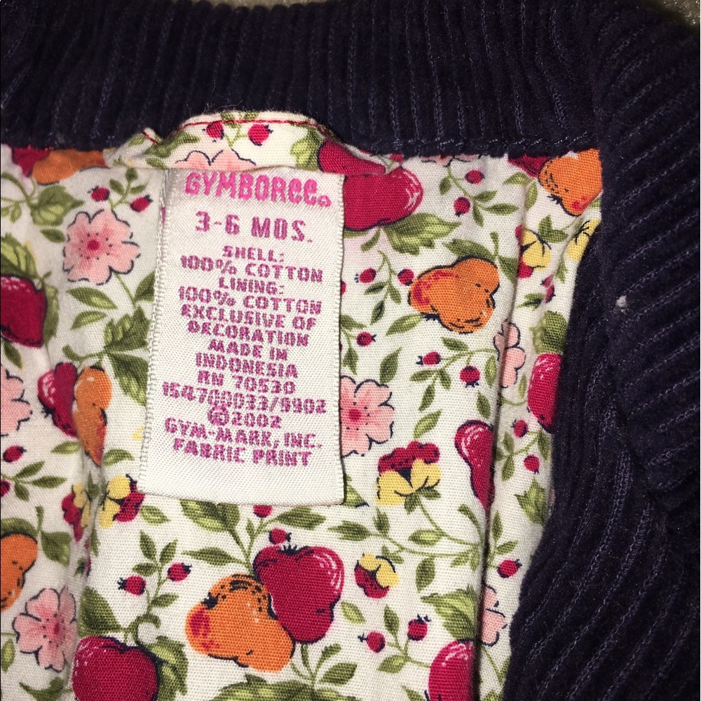 4/$20 Gymboree Corduroy Jacket size 3-6 months - Picture 3 of 6
