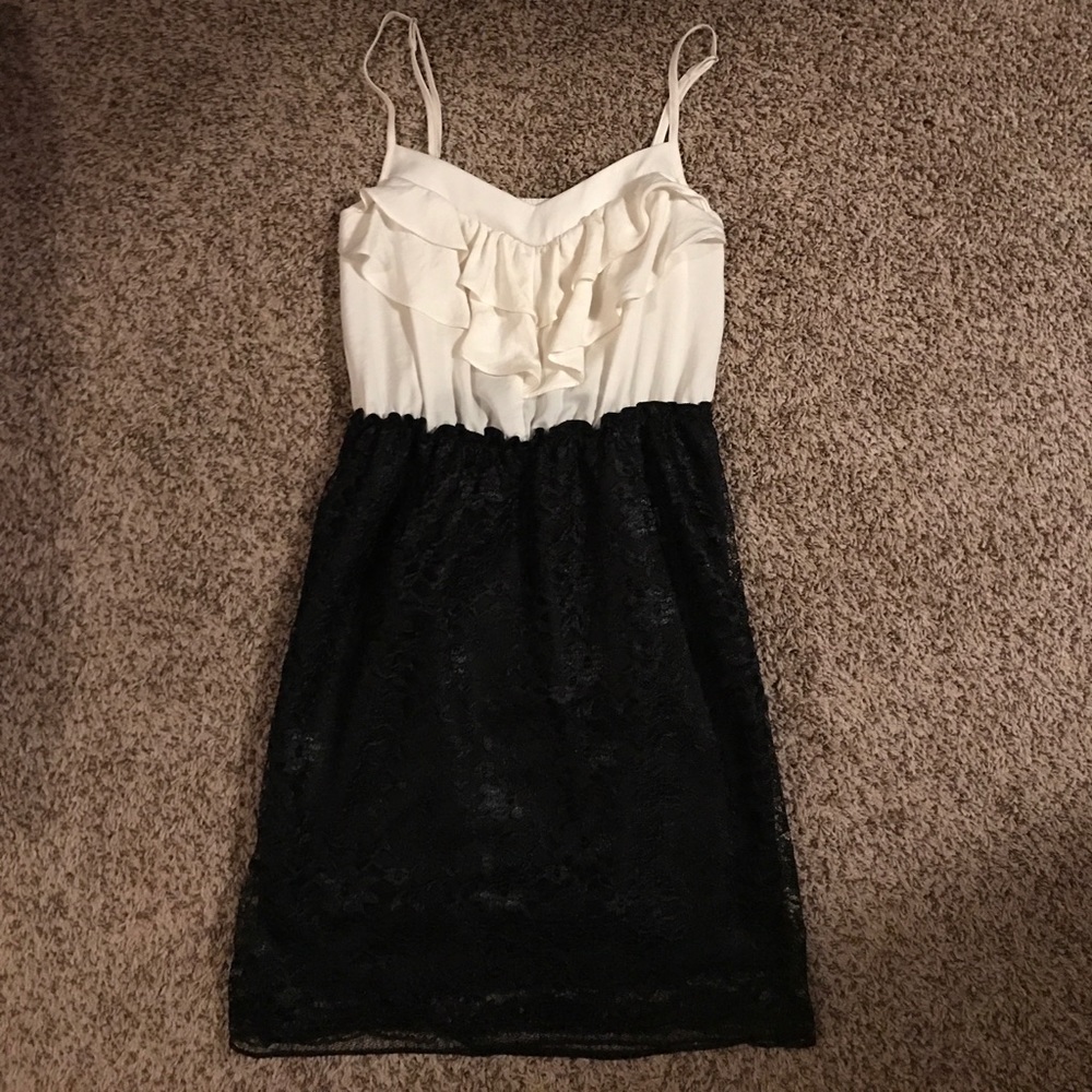 White and black dress