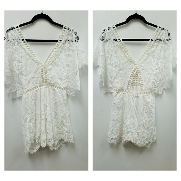 NASTY GAL LOVE LADDER LACE ROMPER - Picture 3 of 4